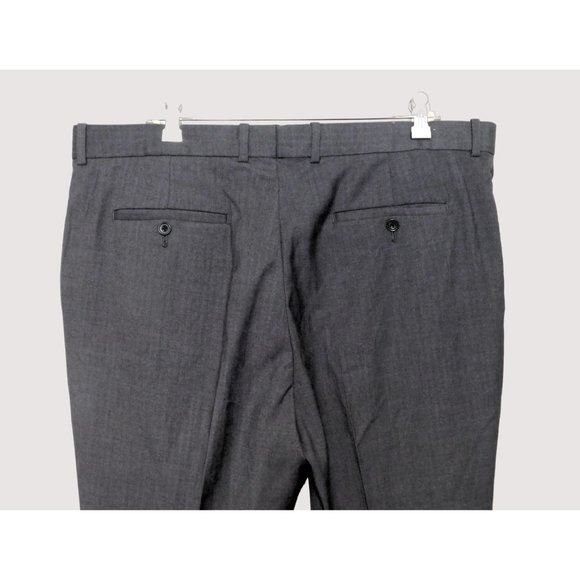 Perry Ellis Portfolio Pants 38x29.5 Charcoal Dark Gray Slim Fit Flat Front - Picture 5 of 9